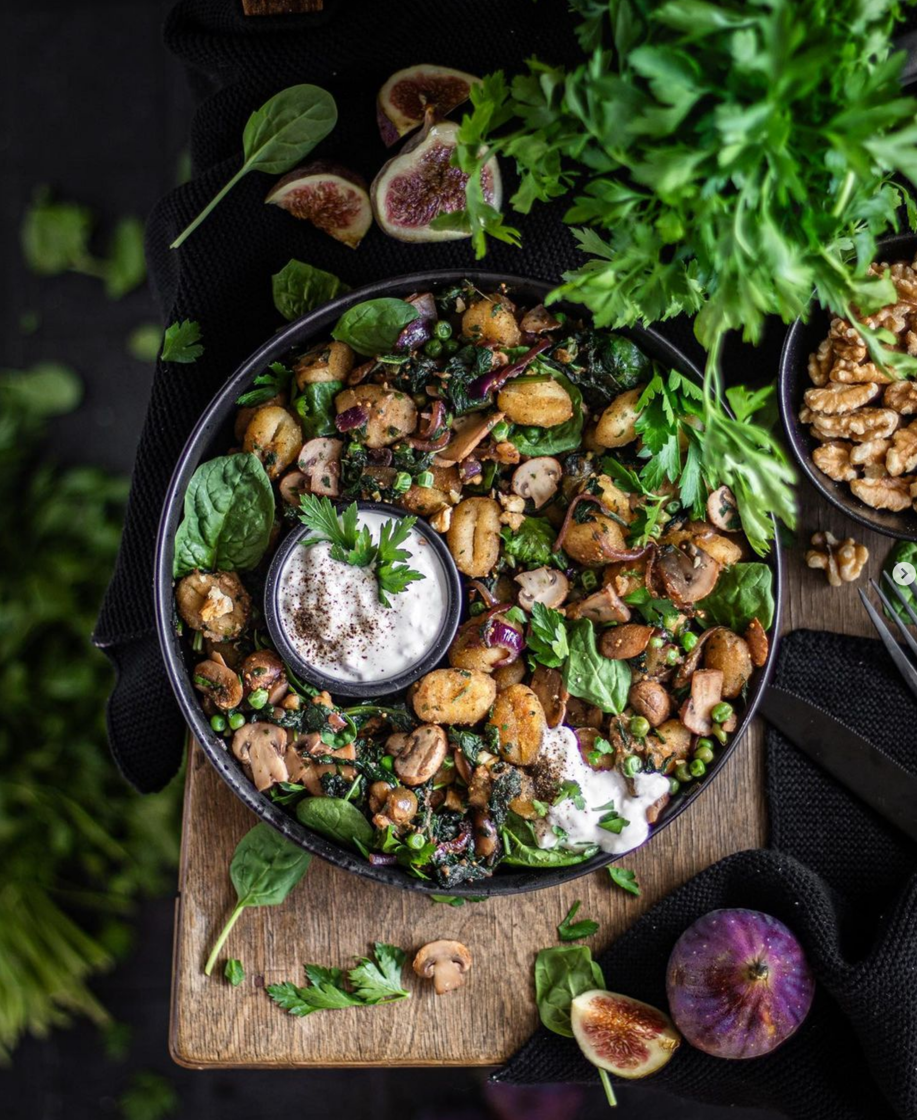 Bowl mit CHampignons und Gnochis