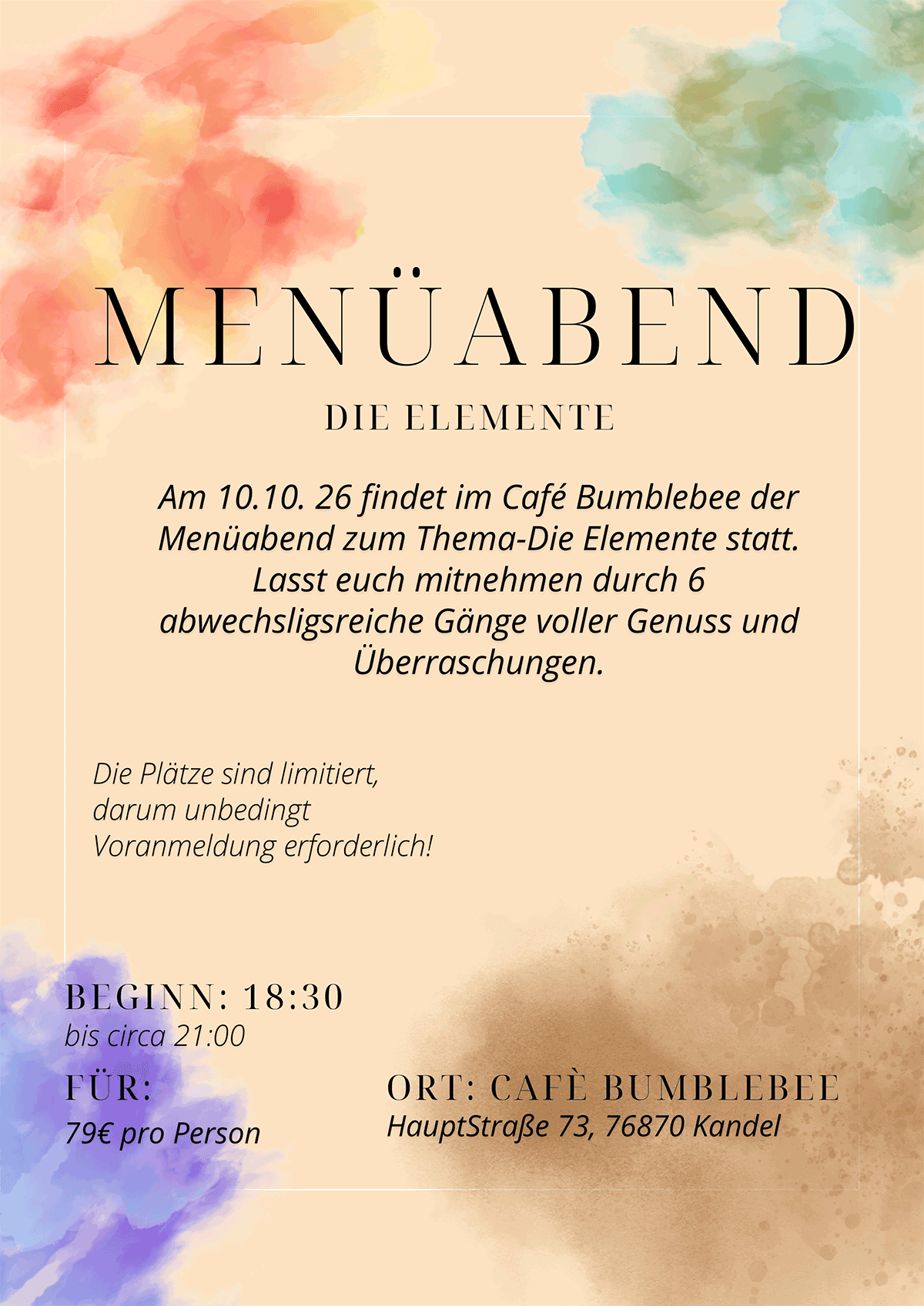 Mehr über den Artikel erfahren Menüabend